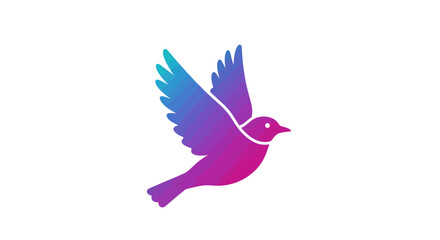 Vibrant Gradient Flying Bird Illustration Logo Design.