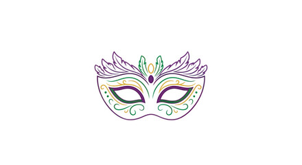 Ornate Venetian Masquerade Mask with Feathered Accents.