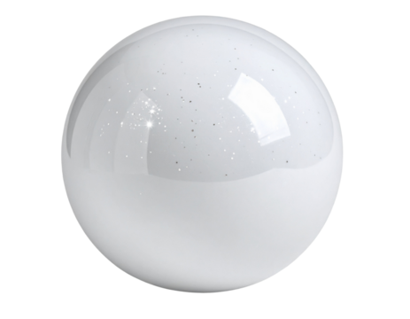 Celestial Glow Ceramic Sphere Front View, Starry Reflection, Isolated on Transparent Background