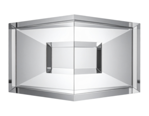 Crystal Edge Wall Art Cube Front Display View, Minimal Luxury Style, Isolated on Transparent Background