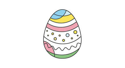 Colorful Hand-Drawn Easter Egg with Festive Patterns.