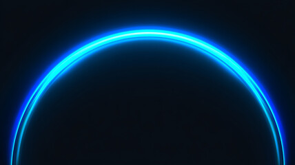 Obraz premium Neon Blue Arc: A Glowing Semi-Circle on a Black Backdrop - Perfect for Futuristic Designs