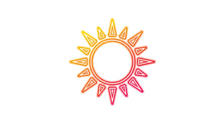 Stylized Sun Icon with Radiant Rays and Gradient Colors.