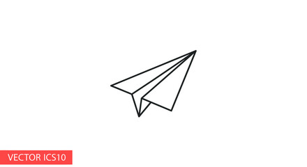 Simple Line Drawing of a Paper Airplane in Flight.