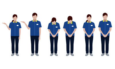 コンビニ店員　ポーズ　セット
