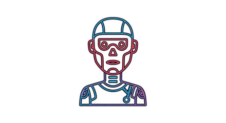 Futuristic Medical Professional with Protective Gear and Stethoscope.