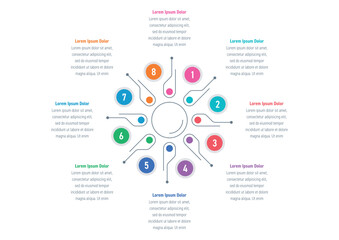 Eight steps round infographic template. Infographic template for technology, education, industry, business, industrial world