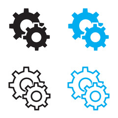 Gear, settings icon. System update, configuration, maintenance, and automation concept. Vector eps 10