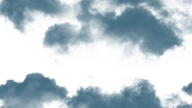 Dark clouds isolated on transparent background in the atmosphere