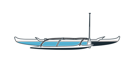 Outrigger Canoe: Traditional Watercraft with Stabilizing Float.
