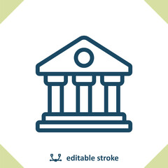 Municipal Building Icon. Bank, Temple, Museum