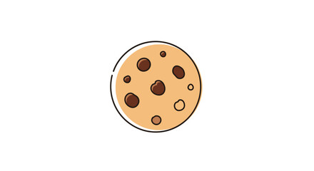 Delicious Chocolate Chip Cookie Illustration with a Golden Brown Texture.