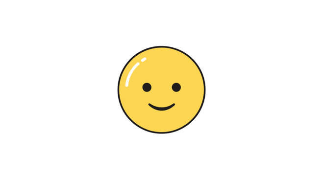 A simple yellow smiley face emoji with black eyes and a curved smile.