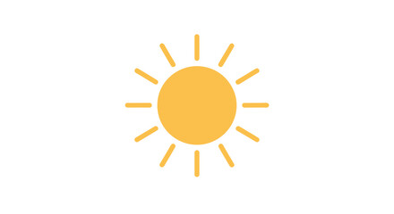 Stylized yellow sun illustration with radiating light rays.