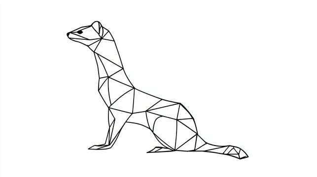 Geometric weasel silhouette