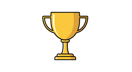 Golden Trophy Cup Illustration with Handles and Pedestal Base.