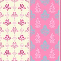 Elegant Damask Ornamental Seamless Patterns