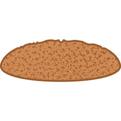 Brown pile of sand with tiny speckles and dark brown outline against a white background a simple cartoon graphic representation of sand pile
