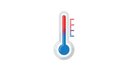 Thermometer with Red and Blue Liquid Indicating Temperature.