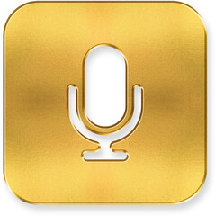Shiny Gold Microphone Record Icon