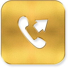 Shiny Gold Hang Up Phone Icon