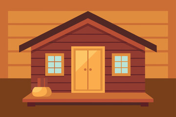 wooden cabin interior wall background illustration