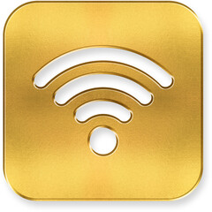 Shiny Gold Wifi Wireless Signal Icon