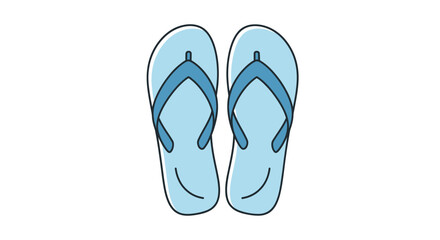 Pair of Light Blue Flip-Flops for Summer Beach Wear.