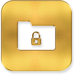 Shiny Gold Secure Folder Icon