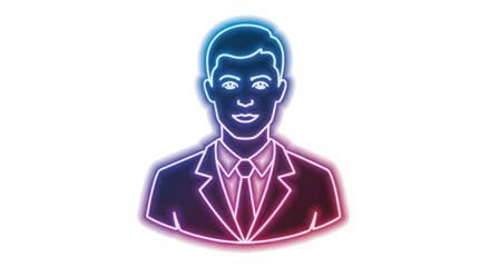 Neon Silhouette of a Professional Man in a Suit.