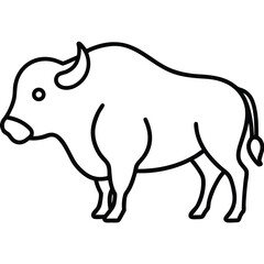 buffalo silhouette vector art