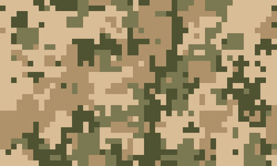 Abstract digital camouflage pattern.  Perfect for backgrounds, textures, or militarythemed designs.  The pixelated style creates a modern and versatile aesthetic.
