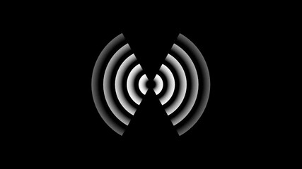 4K Radio icon waves animation. radio yellow color wave icon. Abstract wi-fi tower wave signal icon animated on background, Digital technology abstract connecting tower with - Powered by Adobe