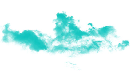 Turquoise cloud isolated on transparent background for your designs