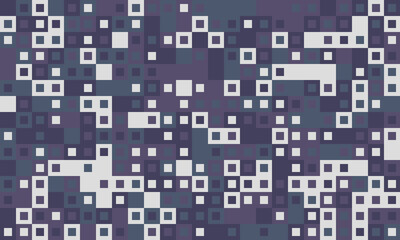 Abstract geometric pattern of varying sized squares in muted purple and gray tones.  Perfect for backgrounds, website design, or textile prints.