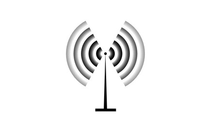 Radio waves wireless signal icon animation. WIFI wireless internet network net connection icon - Powered by Adobe