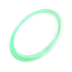 Abstract green neon vortex circle with glowing motion trails. Futuristic swirl light energy background for technology, speed, and sci-fi visuals.