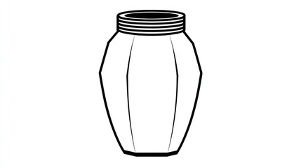 Geometric vase outline illustration