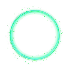 Abstract green neon vortex circle with glowing motion trails. Futuristic swirl light energy background for technology, speed, and sci-fi visuals.