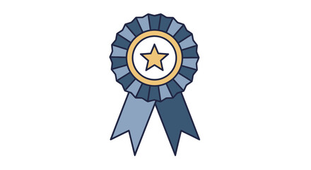 Blue and Gold Award Ribbon with Star Center.