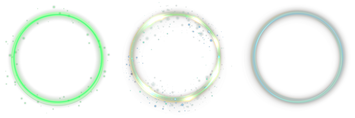 Abstract green neon ring with light movement and glowing particles. Futuristic luminous circle perfect for sci-fi, digital tech, and energy motion design.