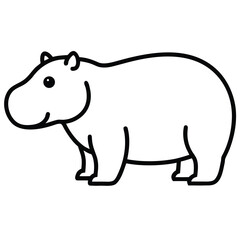 hippopotamus silhouette vector art