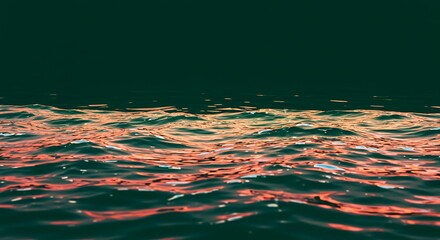 Golden Hour Reflections on Gentle Ocean Waves at Dusk.