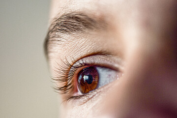 Close-up of human eye with reflection