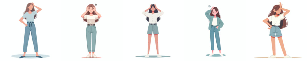 vector of a woman with a headache