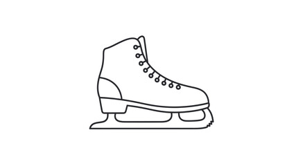 Simple black outline drawing of a single ice skate.