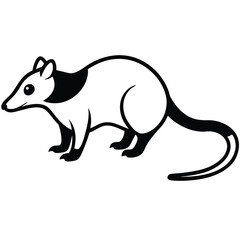 opossum silhouette vector art