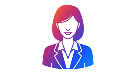 Professional Woman Icon with Gradient Color Scheme.