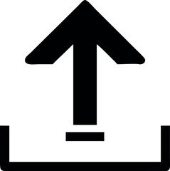 Simple upload icon arrow symbol for digital data transfer and file sending operations