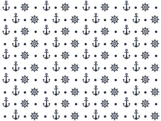 background pattern design with navy icons like anchors, ships and skulls